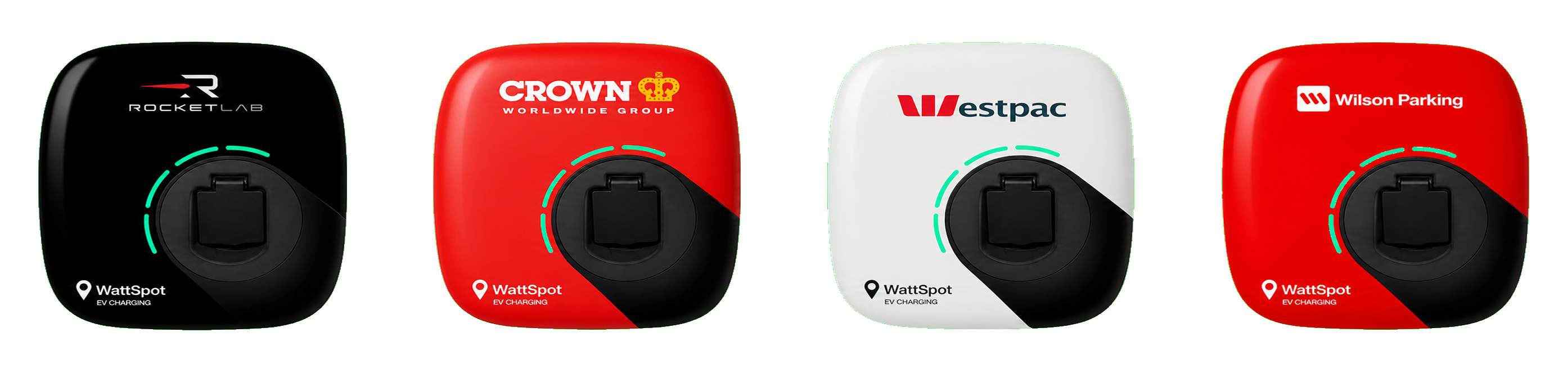 Custom WattSpot faceplate examples with branded designs